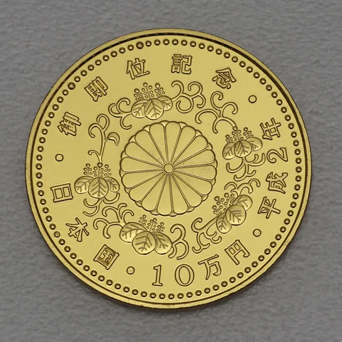 Goldmünze 30g 100000 Yen Phoenix 1990 Japan Inthronisation von Kaiser Akihito