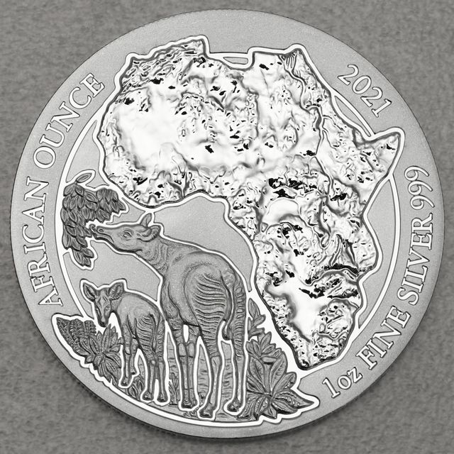 Silbermünze African Ounce 2021 - Okapi