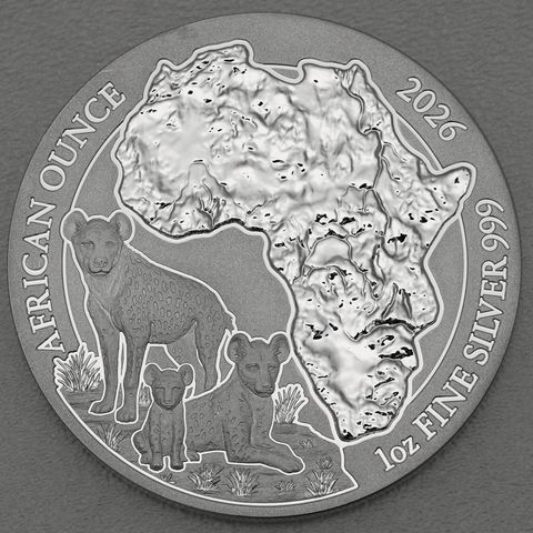 Silbermünze African Ounce 2026 - Tüpfelhyäne