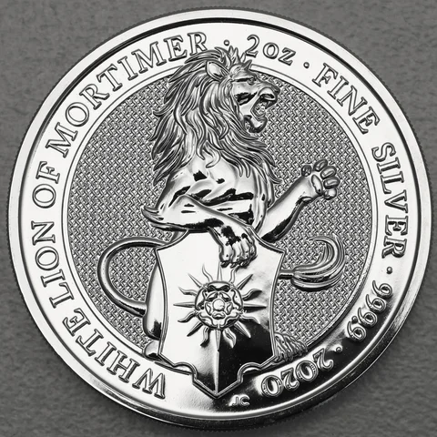 Silbermünze 2oz Queen's Beasts 2020 - White Lion of Mortimer