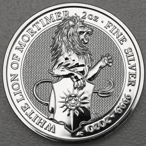 Silbermünze 2oz Queen's Beasts 2020 - White Lion of Mortimer