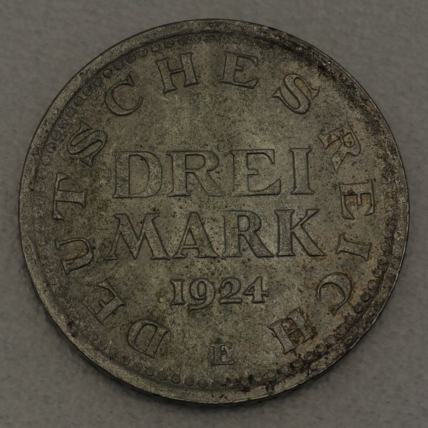 Silbermünze Weimarer Republik 3 Mark 1924