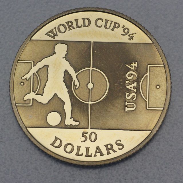 50 Dollar Cook Island Gedenkmünze 1992 Fußball WM