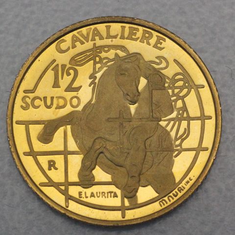 1/2 Scudo Goldmünze San Marino 2001 - Cavaliere
