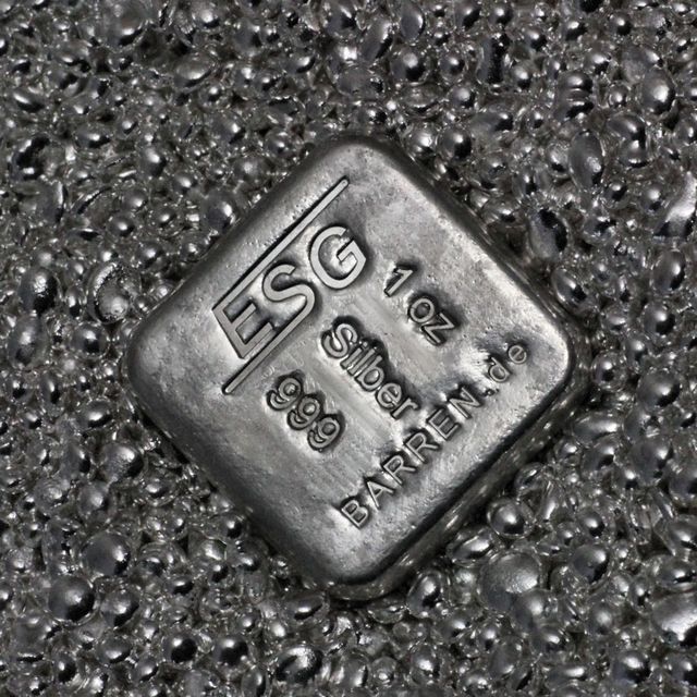 1oz Silberbarren gegossen