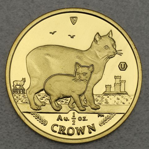 Goldmünze 1/2oz Isle of Man Cat Katzen 2012 - Manx Cat & Kittens
