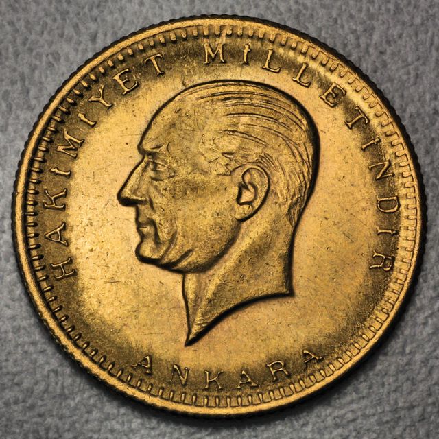 100 Kurus Goldmünze Türkei Atatürk 1923-53