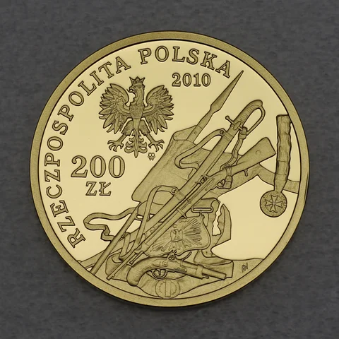 Goldmünze 200 Zloty Polen 2010 - Chevau-Leger - die Chevalier-Garde von Kaiser Napoleon