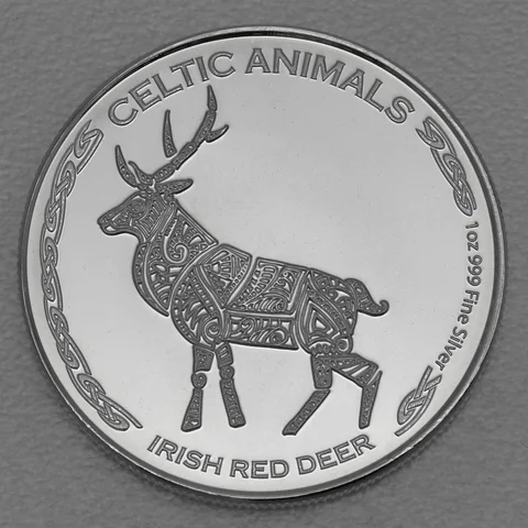 Silbermünze 1oz Tschad Celtic Animals Serie 2019 - Irish Red Deer