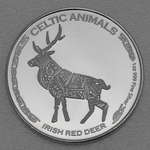 Silbermünze 1oz Tschad Celtic Animals Serie 2019 - Irish Red Deer