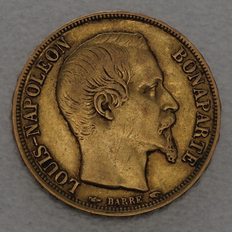 20 Francs Goldmünze Louis-Napoleon Bonaparte 1852 20 Francs Goldmünze Louis-Napoleon Bonaparte 1852
