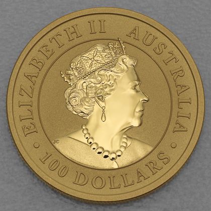 1oz Goldmünze 2021, Australian Emu, Queen Elizabeth II