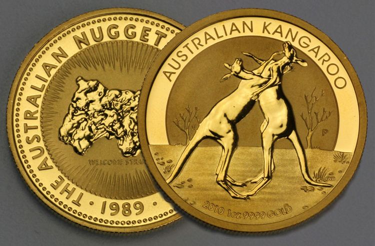 Australische Nugget / Kangaroo Goldmünzen Australische Nugget / Kangaroo Goldmünzen