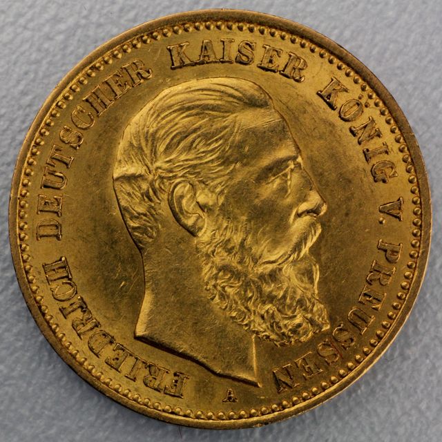 10 Reichsmark Goldmünze Friedrich - Preussen - Prägejahr 1888 Jäger Nr. 247