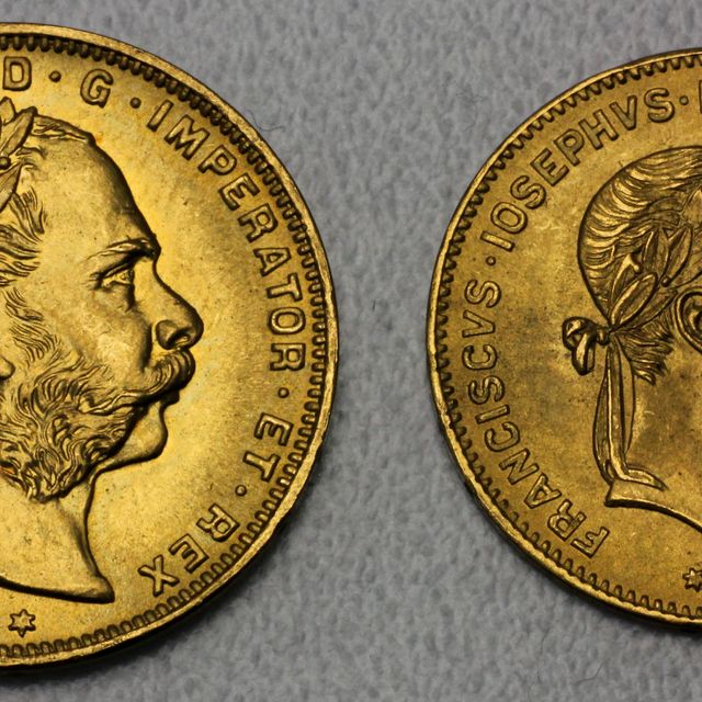 4 Florin und 8 Florin Goldmünze Österreich Nachprägung 1892