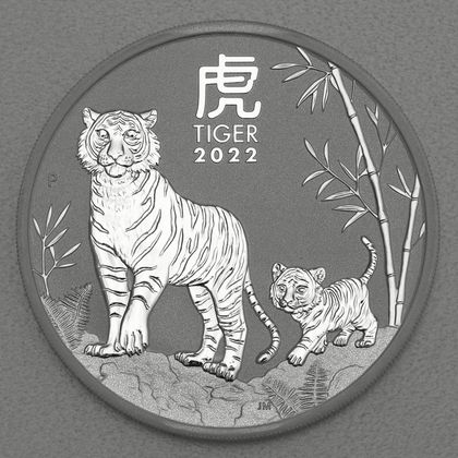 Lunar III, 1oz Silbermünze, Tiger, 2022
