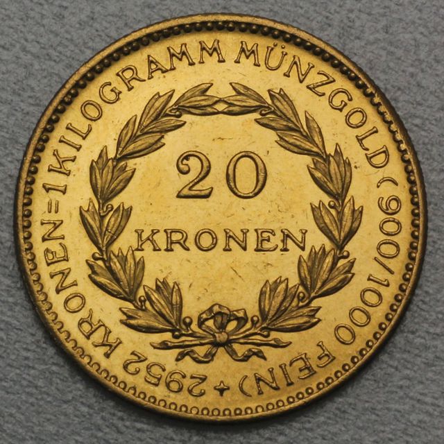 20 Kronen Goldmünze Österreich Version 1924