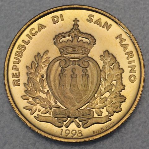 1 Scudo Goldmünze San Marino 1998 - Vitruvianische Mensch von Leonardo da Vinci