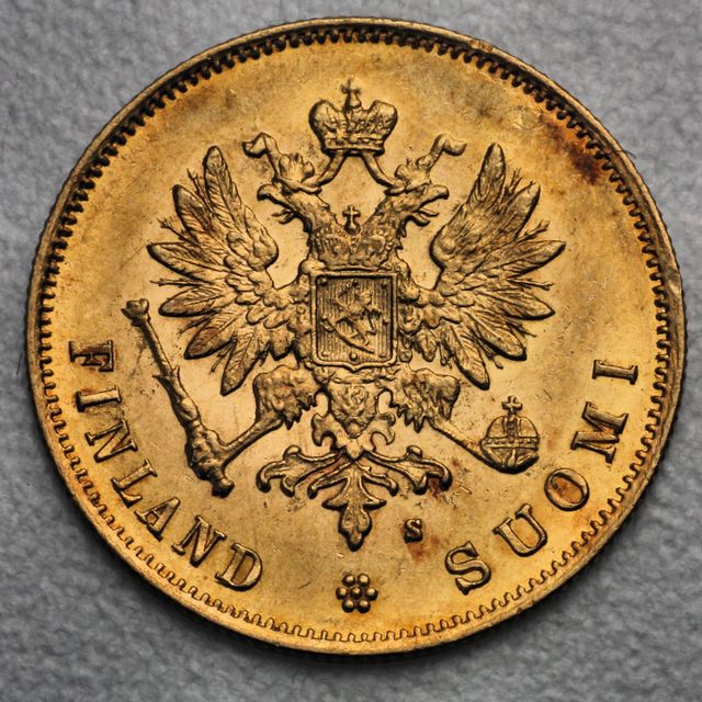 10 Markkaa Goldmünze Finnland 1881