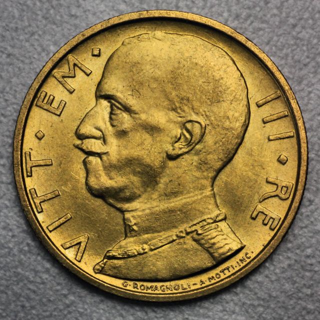 50 Lire Goldmünze Italien Vittorio Emanuele III 1931