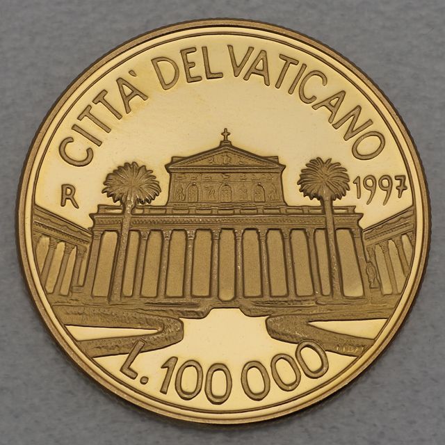 Goldmünze 100000 Lire Vatikan 1997