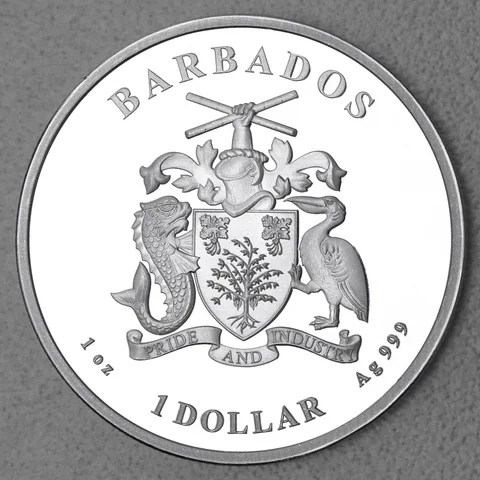 Silbermünze 1oz Barbados Caribbean Silver Wertseite