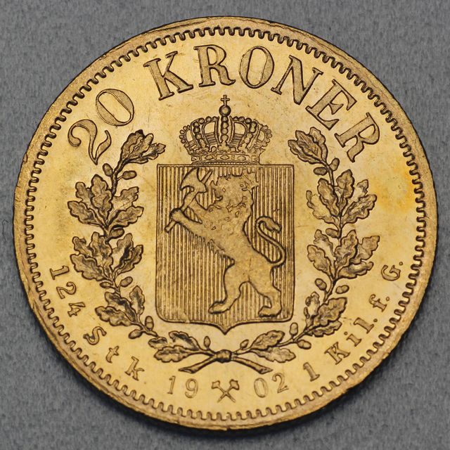 20 Kroner Goldmünze Norwegen Oscar II