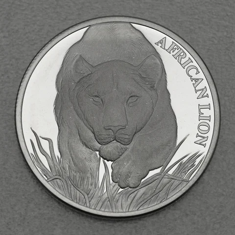 Silbermünze 2oz Tschad African Lion 2017
