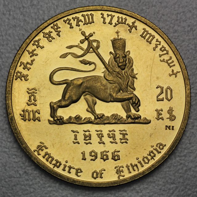 20 Dollar Goldmünze Äthiopien 1966