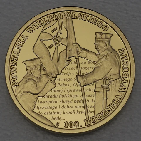 Goldmünze 200 Zloty Polen 2018 - 100. Jahrestag des Posener Aufstands
