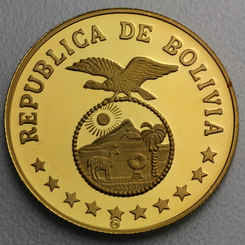 4000 Pesos Goldmünze Bolivien 1979 Year of the Child