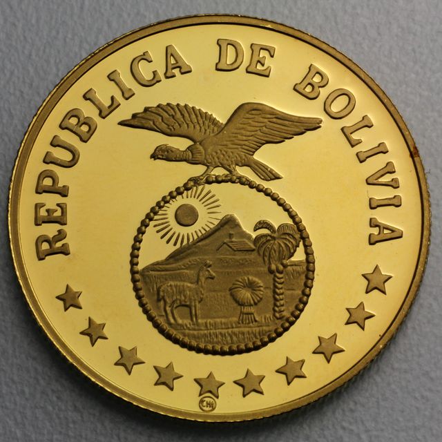4000 Pesos Goldmünze Bolivien 1979 Year of the Child