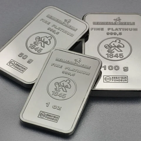3 Stück Platin Barren
