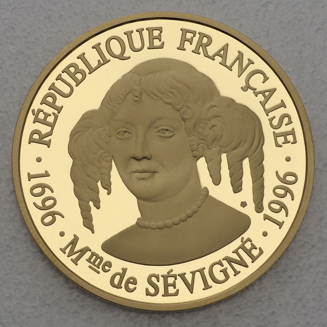 Goldmünze 500 Francs Frankreich 1996 - Madame Sevigne