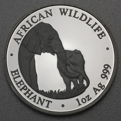 Silbermünze 1oz Sambia Elefant 2001 Proof Ausgabe
