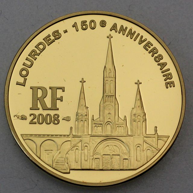 10 Euro Goldmünze Frankreich 2008 150 Jahre Marienerscheinung Lourdes