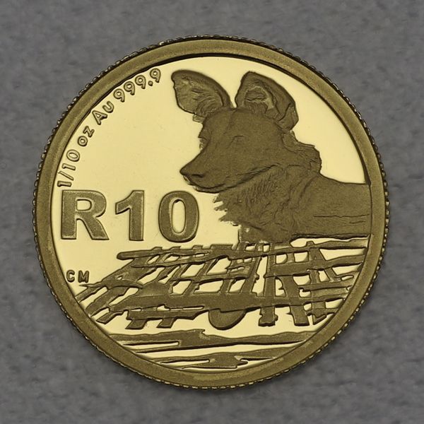 Goldmünze Südafrika Natura Serie Nature's Families - 2012 Painted Dog 1/10oz 