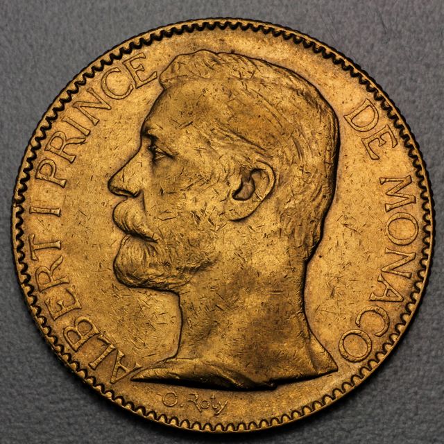 100 Francs Goldmünze Monaco 1891, 1895, 1896, 1901 und 1904 Albert I Prince de Monaco