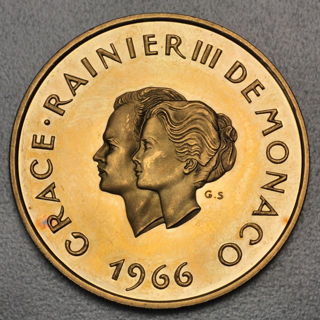 200 Francs Goldmünze Monaco 1966 Grace Kelly Prince Rainer III 10 Jahre Hochzeit