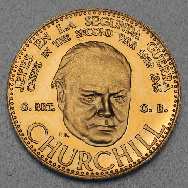 20 Bolivares Goldmünze 1958 Churchill