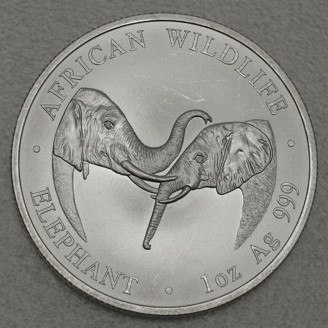 Silbermünze 1oz Sambia Elefant 2002