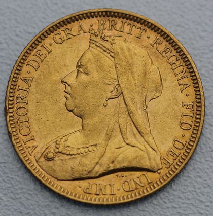 Sovereign Goldmünze Australien Königin Victoria mit Schleier