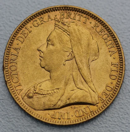 Sovereign Goldmünze Australien Königin Victoria mit Schleier