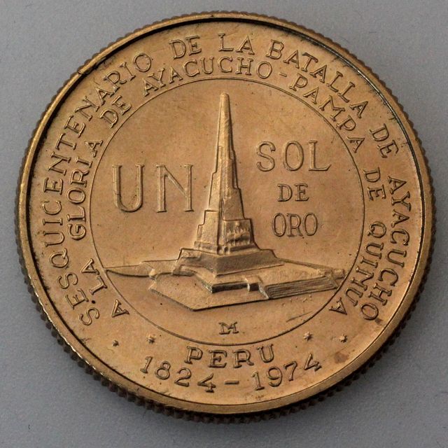 1 Sol Goldmünze Peru 1976