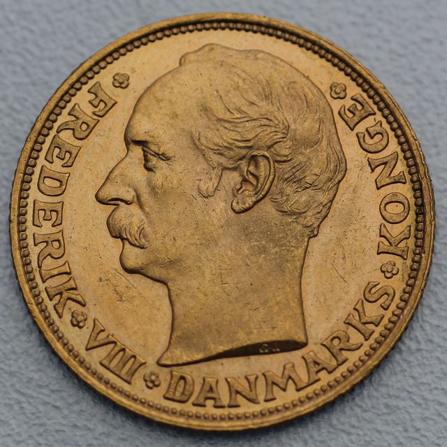 Dänische 20 Kronen Goldmünze Frederik VIII