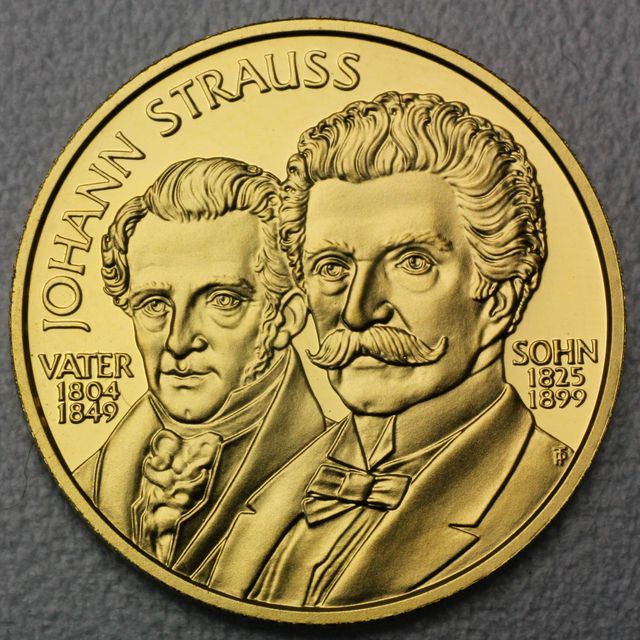 500 Schilling Goldmünze Österreich 1999 Johann Strauss