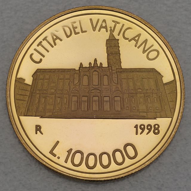 Goldmünze 100000 Lire Vatikan 1998