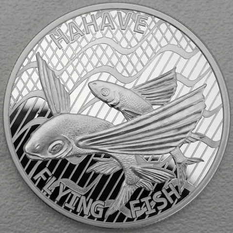 Silbermünze 1oz Territory of Tokelau 2020 - Hahave / Flying Fish (Segelfisch)