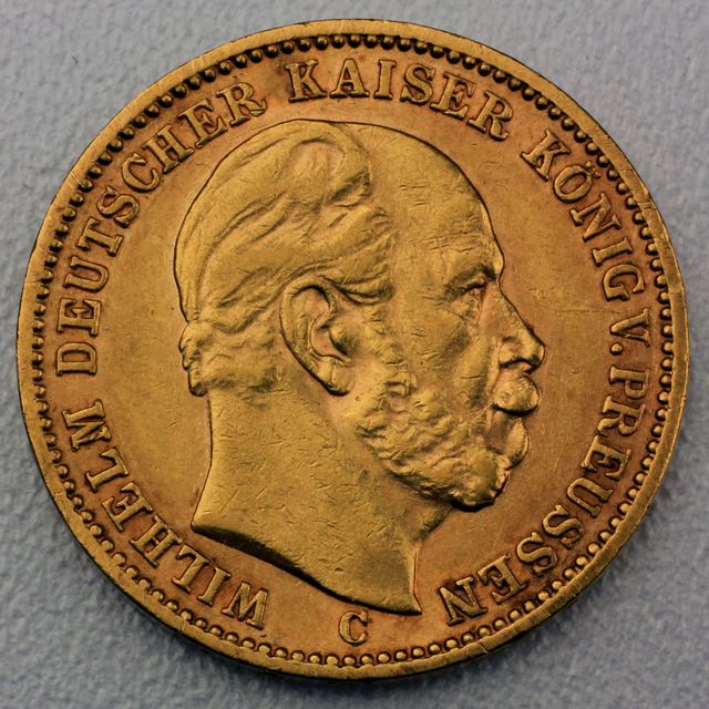 20 Reichsmark Goldmünze Wilhelm I - Preussen - Prägejahre 1874 bis 1888 Jäger Nr. 246