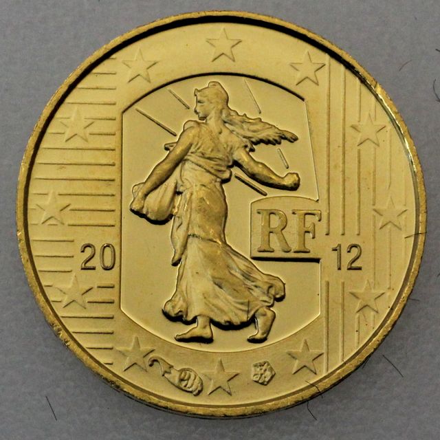 5 Euro Goldmünze Frankreich 2012 - 10 Jahre Euro Bargeld